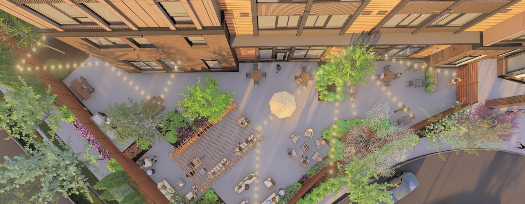 aerial view of courtyard