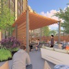 courtyard with seating and trees